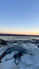 Sunset in the winter