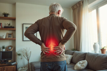 Middle-aged man experiencing lower back pain