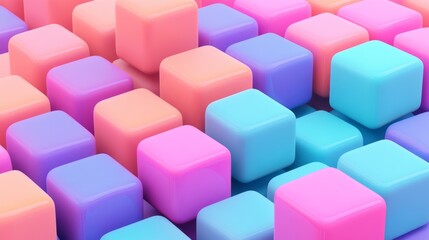 Obraz premium Colorful cubes arranged in a vibrant pattern.