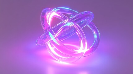 Colorful glowing abstract 3D shape design.