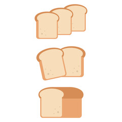 Bread Slices Icon Set Vector Design.