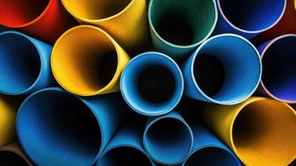 Vibrant Symphony of Colors: An Abstract Composition of Colorful Cylinders