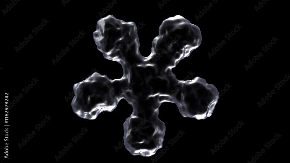 Poster transparent shape rotation animation isolated on black background
