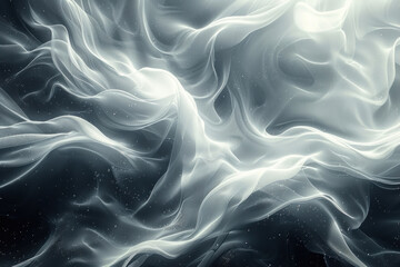 Obraz premium Streams of snow-white fabric, reminiscent of a galaxy or outer space, gracefully writhing against the backdrop of a dark starry sky.