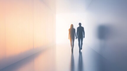 Fototapeta premium Couple walking towards a bright future together.