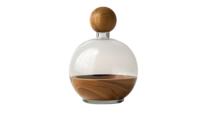 Glass olive oil dispenser isolated on white background 