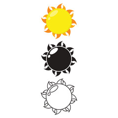 Sun Icon Set Vector Design.