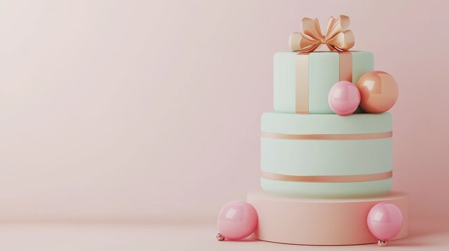 Elegant pastel tiered cake for any celebration