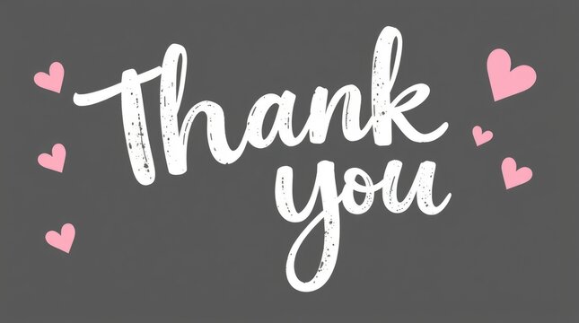 Bright and cheerful thank you message blends beautifully with playful heart designs, perfect for expressing appreciation at any event or occasion