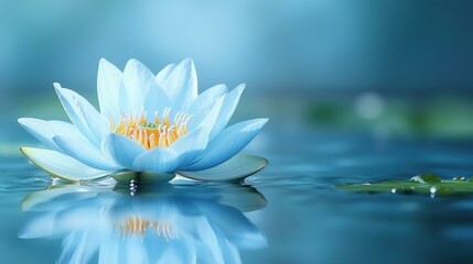 Nature-inspired blue hues Blue lotus flower blooms gracefully