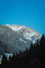 Alpen Glow On Agrafa mountain range in Greece	
