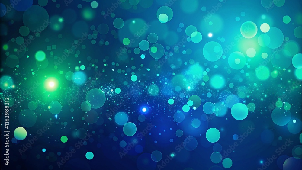 Aufkleber dark blue green background with bokeh effect. abstract light background with copy space for design. 