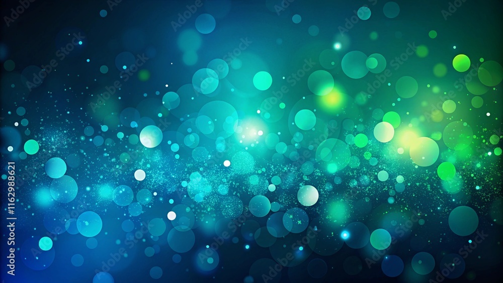 Aufkleber dark blue green background with bokeh effect. abstract light background with copy space for design. 