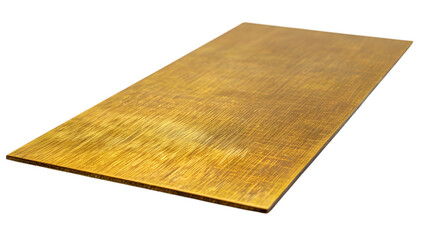 Elegant brushed gold metal pan isolated on white background