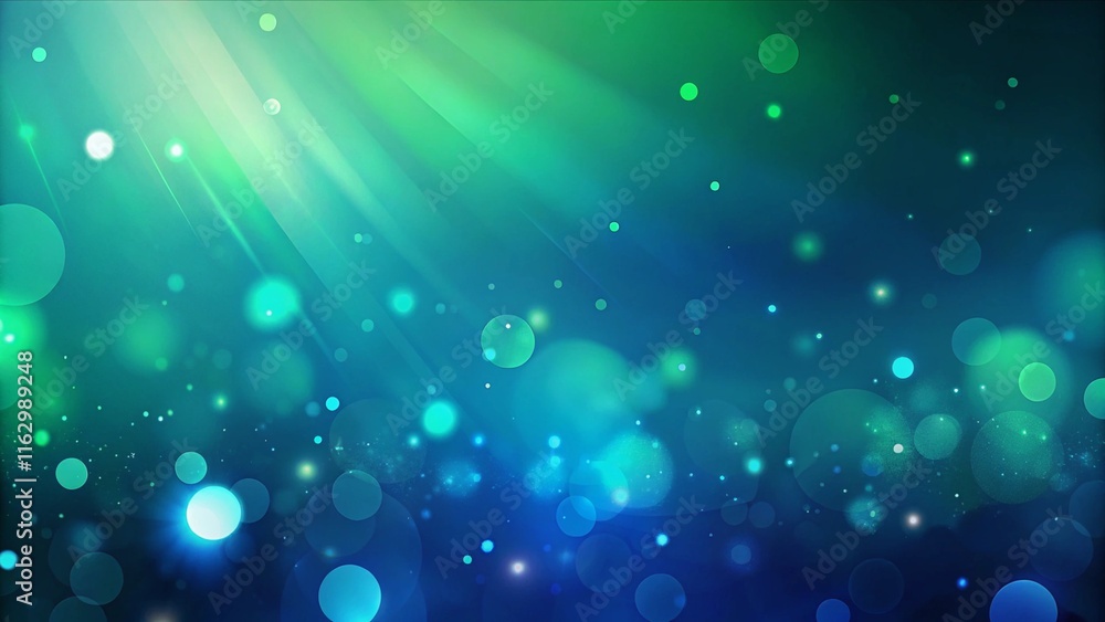 Aufkleber dark blue green background with bokeh effect. abstract light background with copy space for design. 