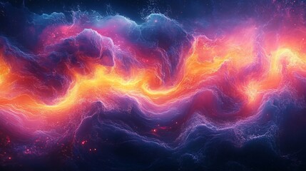 Fototapeta premium Abstract Cosmic Nebula Wavy Energy Flowing