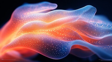 Fototapeta premium Abstract glowing waves with embedded particles