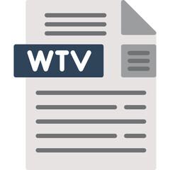 Fototapeta premium WTV File Format Icon