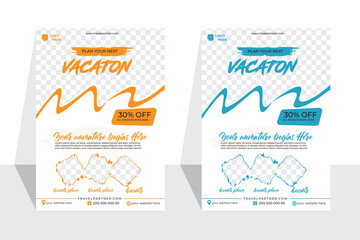 Travel flyer poster editable print ready template design.