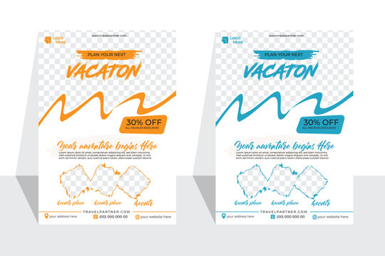 Travel flyer poster editable print ready template design.