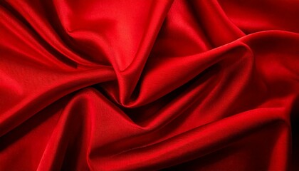 Obraz premium red silk fabric with wrinkles and folds background texture 