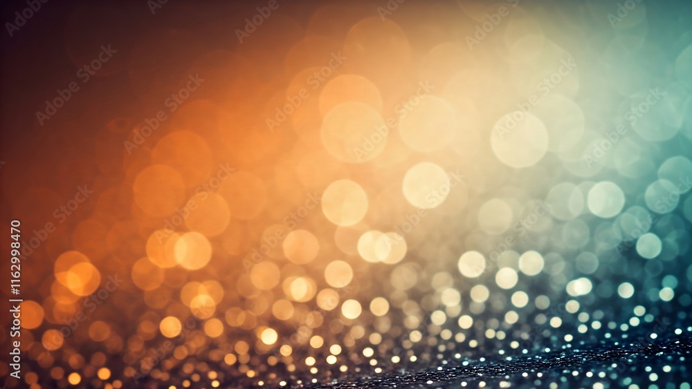 Poster abstract background of soft bokeh lights in warm tones, transitioning from amber to blue.