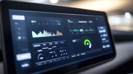 Modern Car Dashboard Display: Data Visualization and Technology