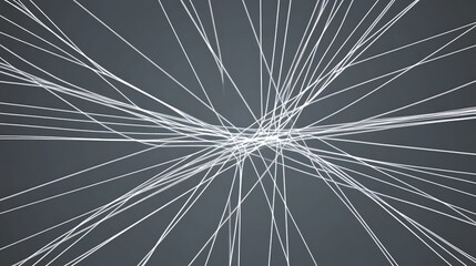 Abstract White Lines Intersecting on Gray Background