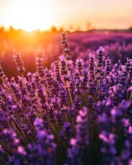 lavender field at sunset