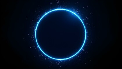 Dynamic Neon Ring with Energetic Texture and Particles