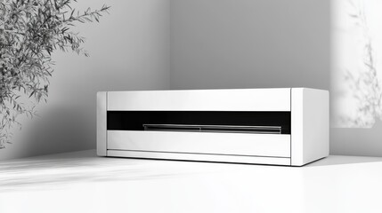 Fototapeta premium Minimalist indoor heating unit in a modern setting.