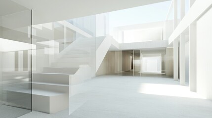 Minimalist interior design with natural light.