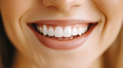 Fototapeta premium Smiling woman showcasing bright teeth and joyful expression reflecting happiness and sincerity in personal connection and engagement.