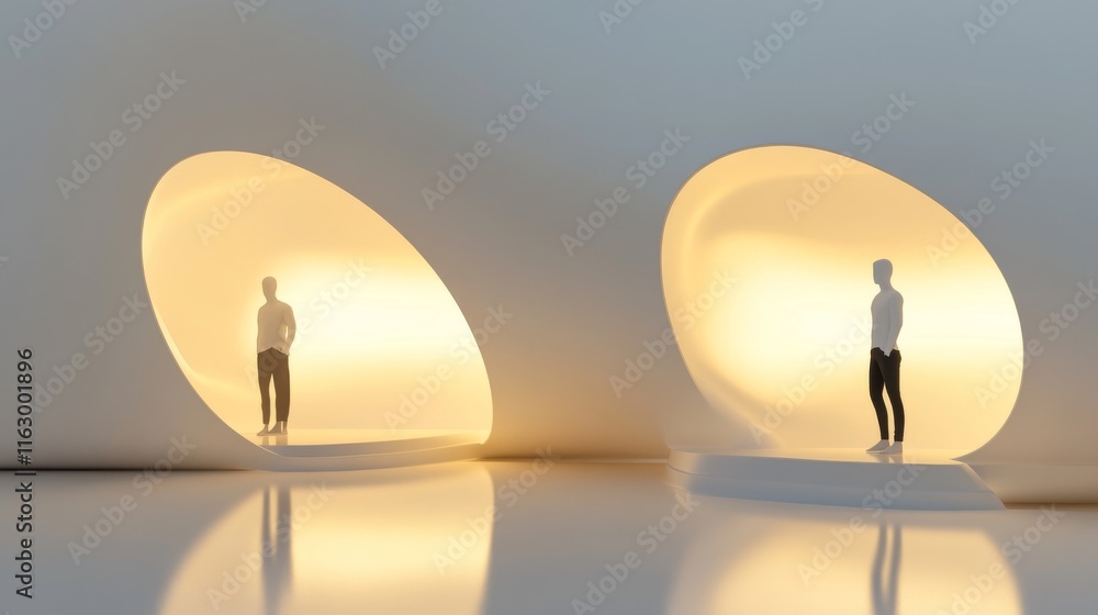 Poster modern architectural design with abstract shapes.