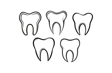 tooth icon set