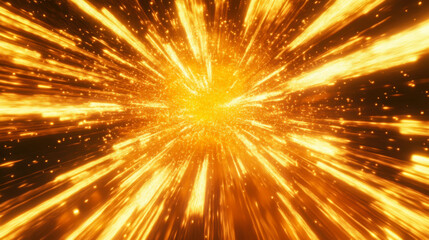 Fototapeta premium Bright explosion radiating vibrant sparks in a dark background