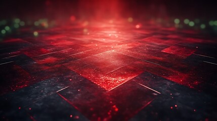 Obraz premium Red and black textured floor with light reflections