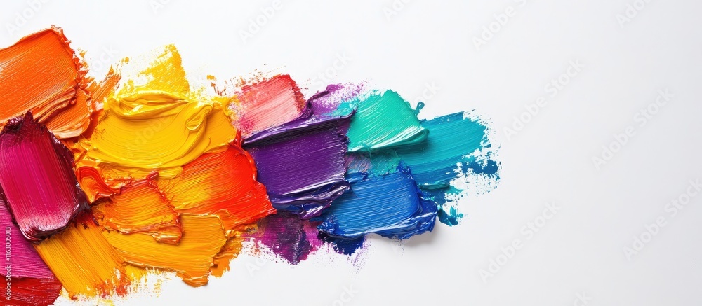 Aufkleber vibrant multicolored paint swatches on a white background ideal for creative design and artistic pro