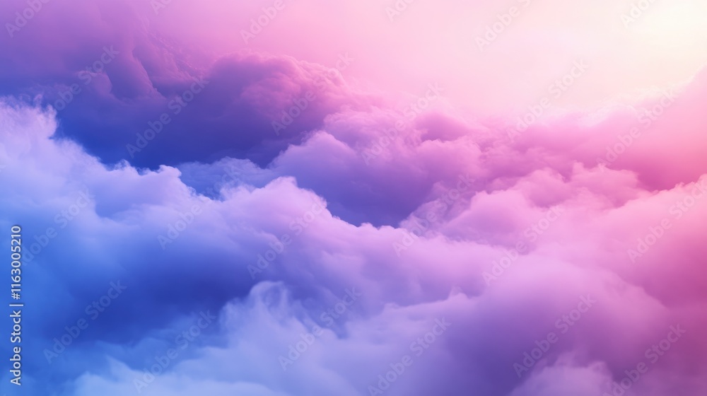 Poster colorful gradient fog and mist background with soft clouds for artistic and serene visual applicatio