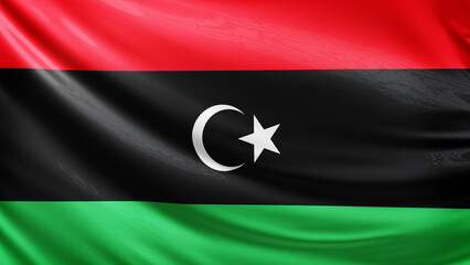 libya flag picture, close-up shot of libyan nation flag, africa, animated flag background photo, 3D photo of a flag, national symbol of african country, patriotism, full screen