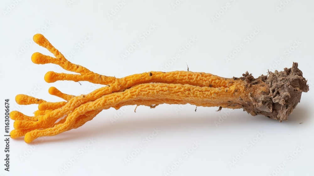 Poster cordyceps fungus penicillatum displayed on a clean white background showcasing its unique structure 