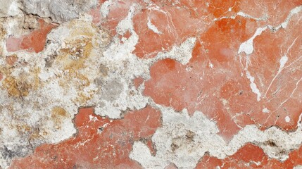 Fototapeta premium Coral and white marbled texture background with empty space for custom text or graphics. Ideal for design and creative projects.