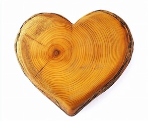 Fototapeta premium Rustic Wooden Heart: Tree Ring Cross Section, Valentines, Love Symbol
