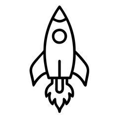 Rocket ship with flames