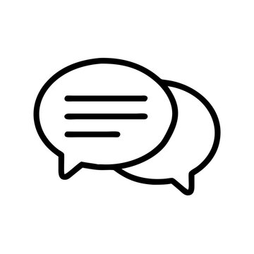 A chat bubble icon representing communication or conversation