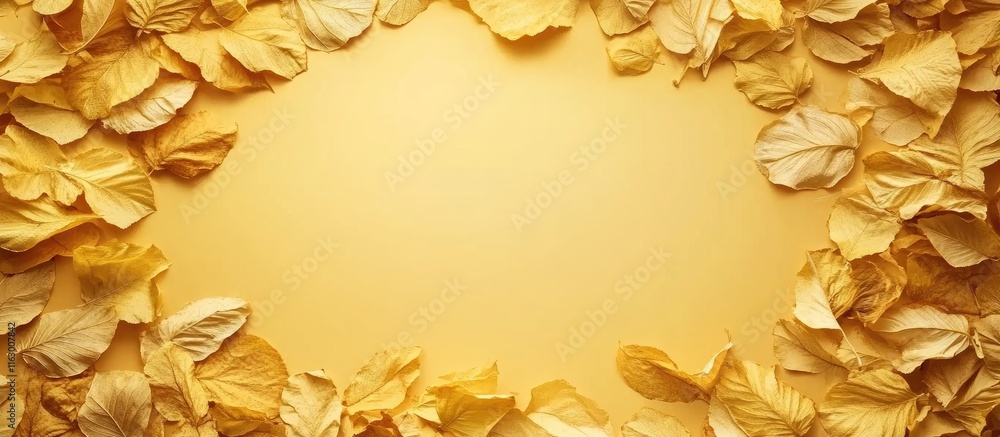 Aufkleber golden autumn leaves background with ample blank space for text and design elements perfect for seas