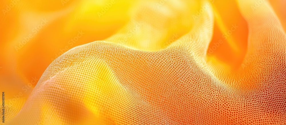 Poster elegant yellow and orange textured fabric background with soft waves ideal for design projects and a