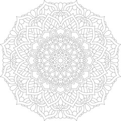 Intricate Rounded Mandala Coloring Page - Relaxing and Detailed Design for Mindful Creativity