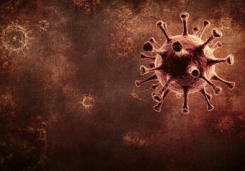 Microscopic Virus Cell on Grunge Background: Detailed 3D Render of a Pathogen
