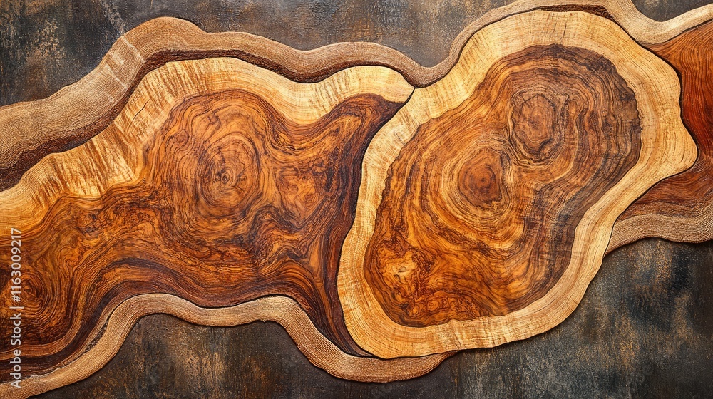 Poster rustic wood log slices with natural textures creating a striking backdrop for interior design and ar